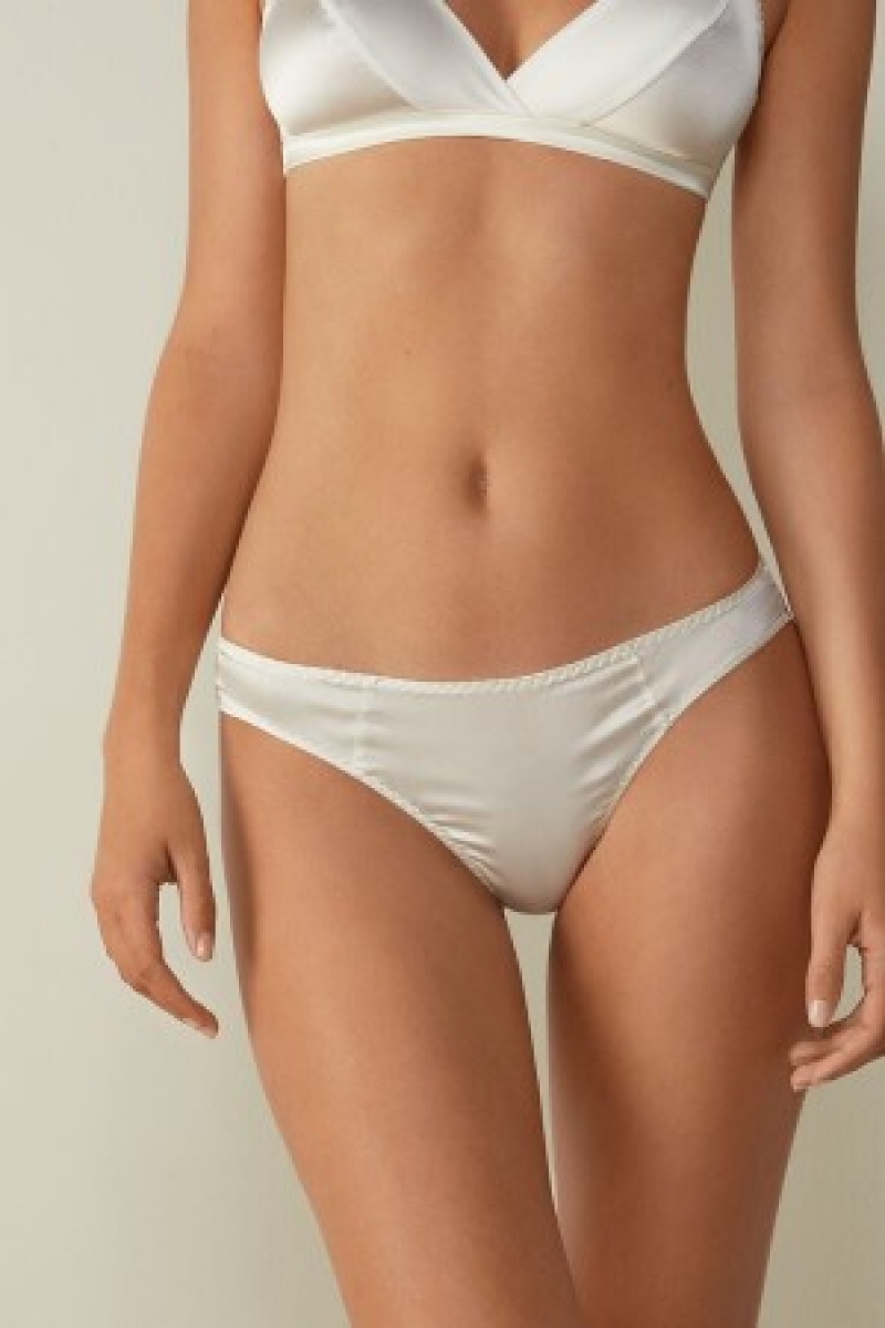 Intimissimi Silk Cheeky Briefs Wit | LBESX61577